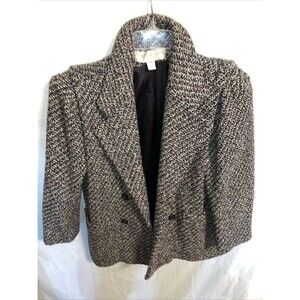 Bert Newman Women’s Dressy Coat Size Petite 14 Gray Red Thick Outdoors Warmth